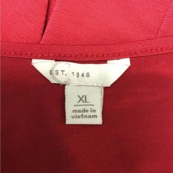 Cato Women’s Short Sleeve Cutout Neck Dressy Blouse, Red, Size XL - Picture 6 of 8